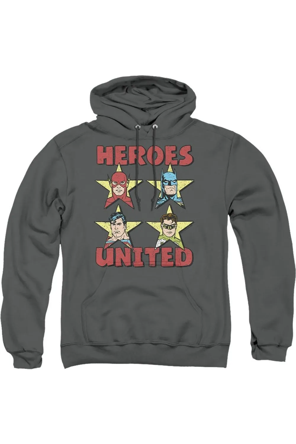 Justice League of America United Stars Adult Pull Over Hoodie / Hooded Sweatshirt