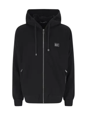 Logo Zip Hoodie  Black