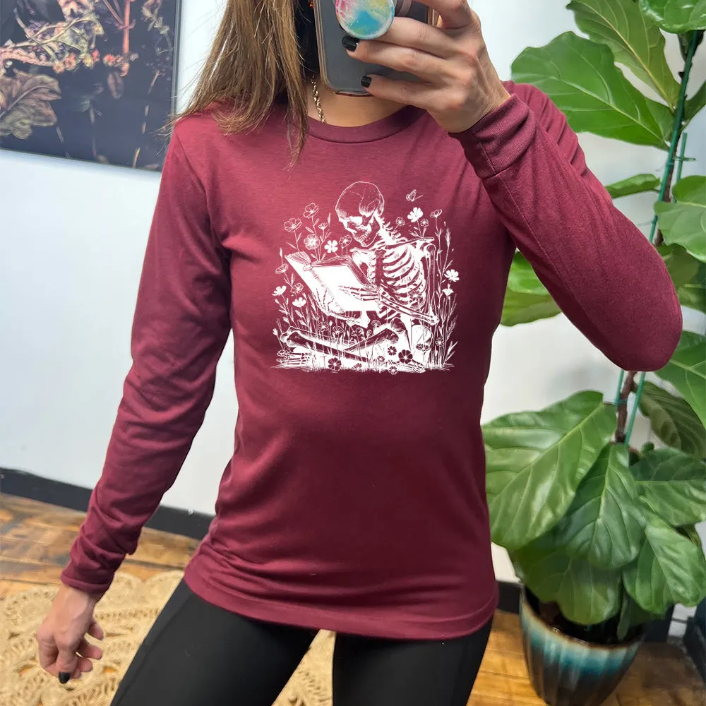 Long Sleeve Tee | Skeleton Reading