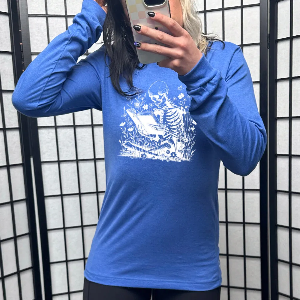 Long Sleeve Tee | Skeleton Reading