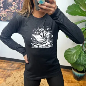 Long Sleeve Tee | Skeleton Reading