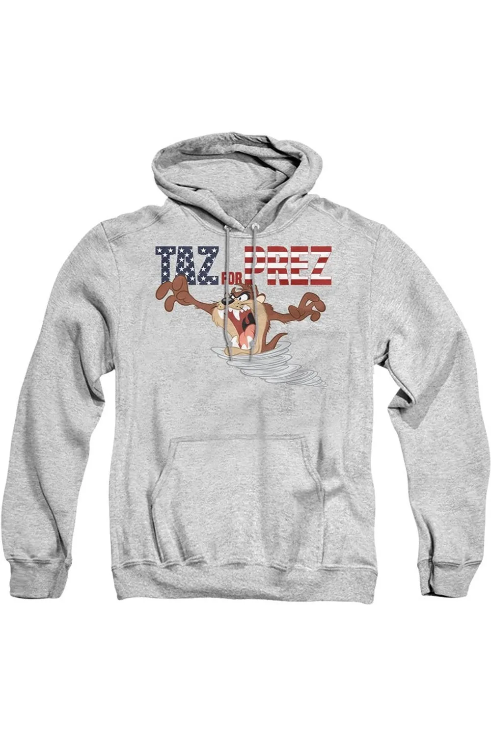 Looney Tunes Taz For Prez 3 Adult Pull Over Hoodie / Hooded Sweatshirt