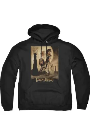 Lord of the Rings Two Towers Poster Adult Pull Over Hoodie