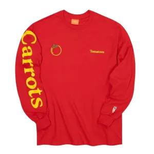 Men's Carrots Tomatoes Long Sleeve Tee In Red