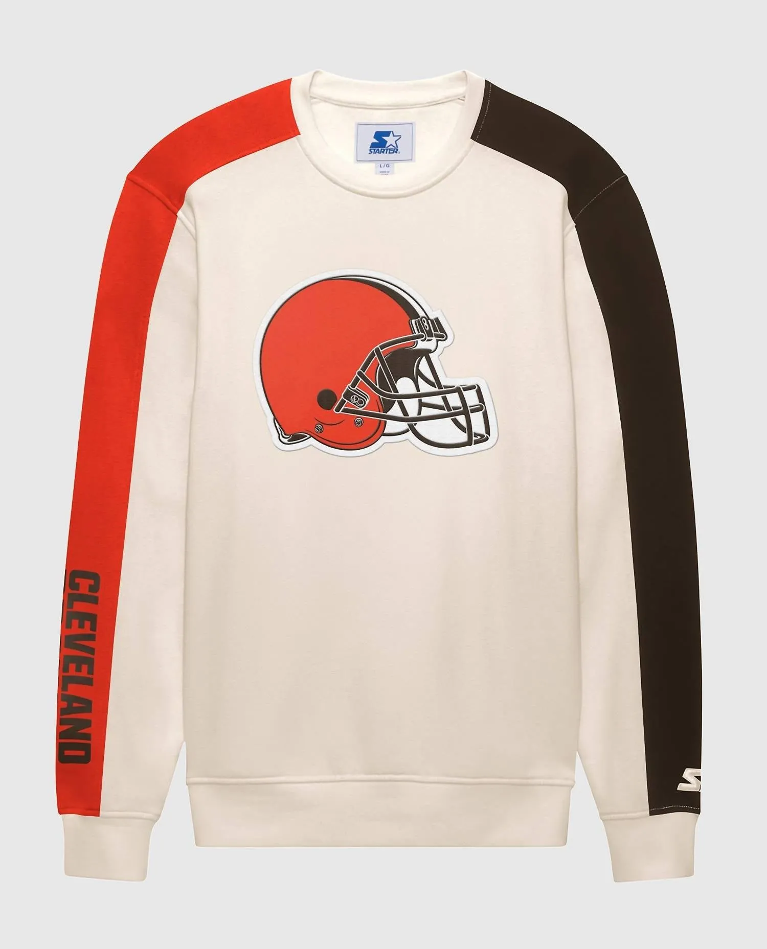 Men's Cleveland Browns Team Crew Long Sleeve Shirt In Cream