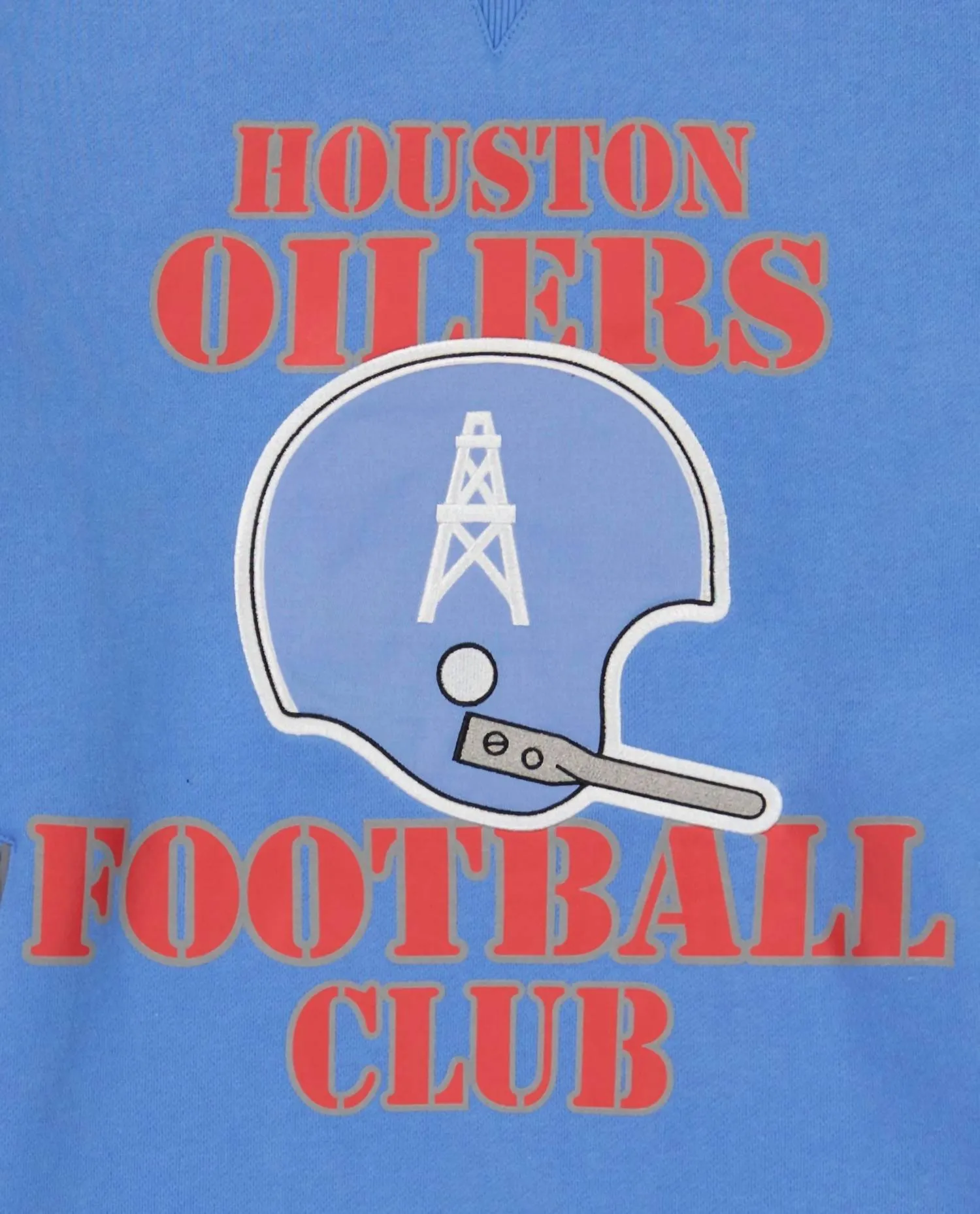 Men's Houston Oilers Crew Neck Sweatshirt With Zip Pockets In Light Blue