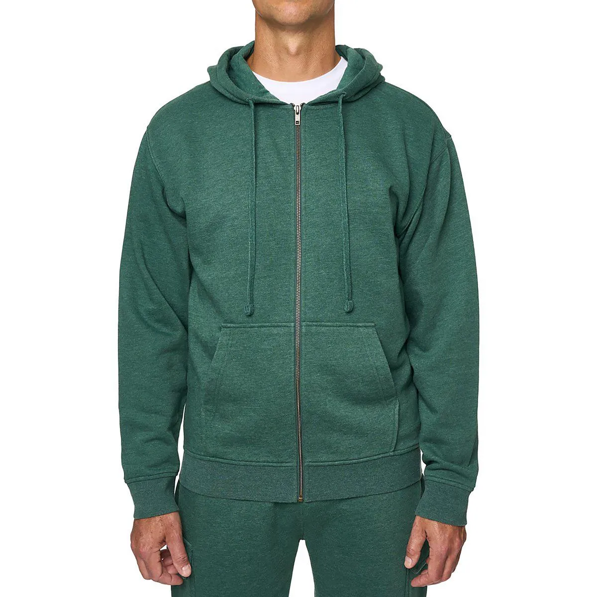 Mens Relaxed Cotton Zip Hoodie