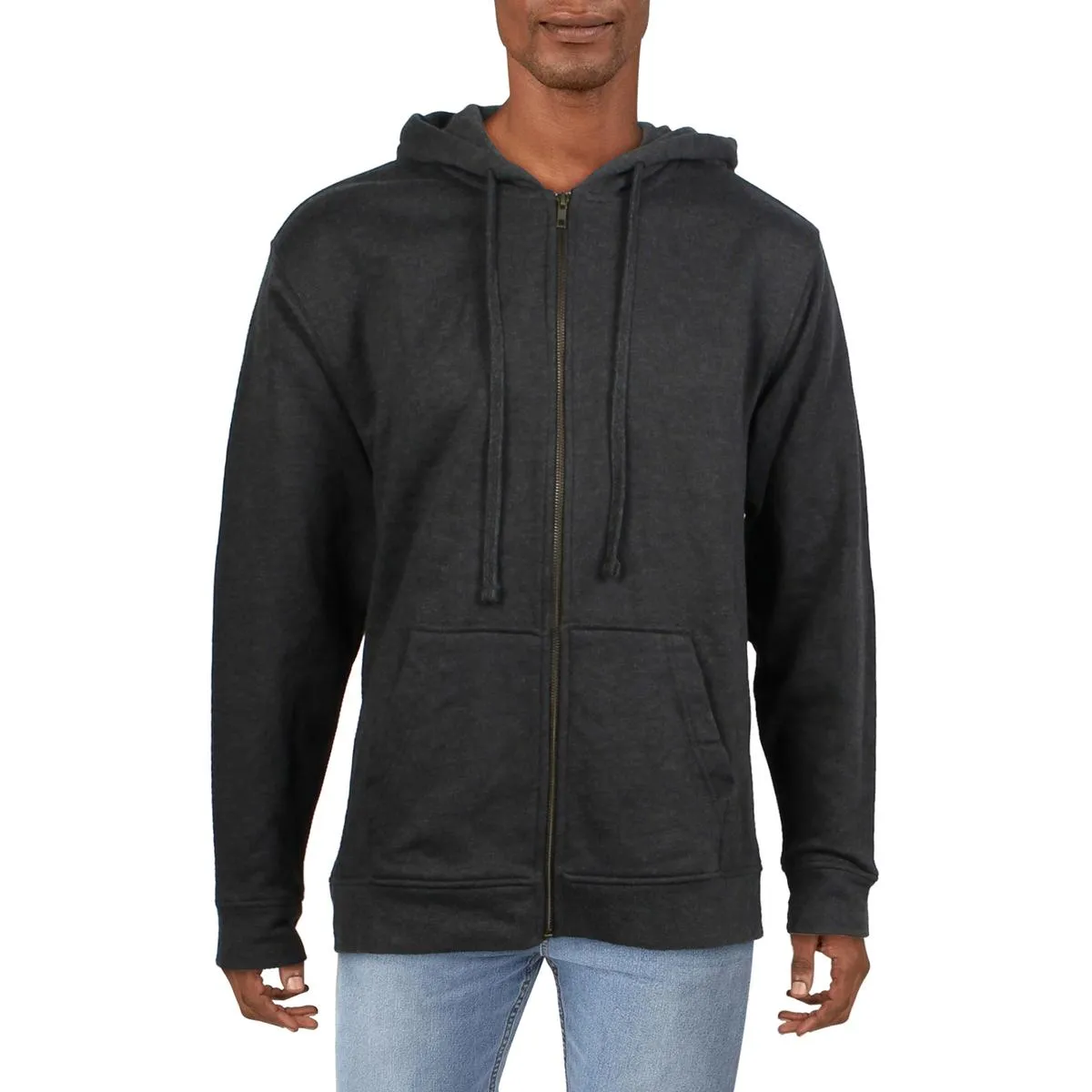 Mens Relaxed Cotton Zip Hoodie