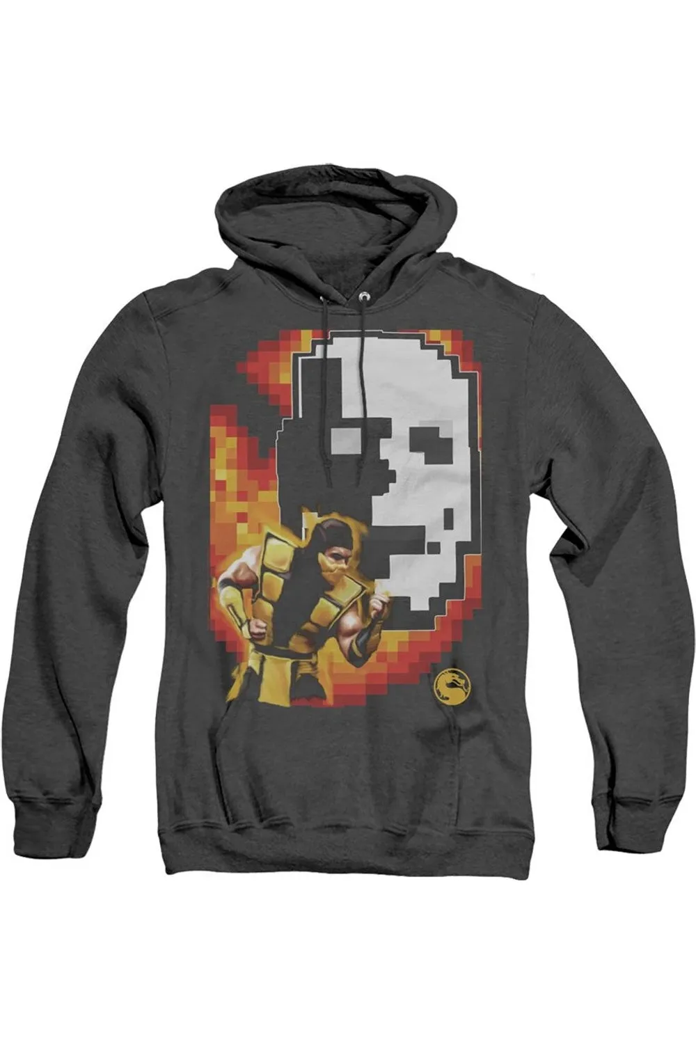 Mortal Kombat Klassic Scorpion Adult Heather Hoodie / Hooded Sweatshirt