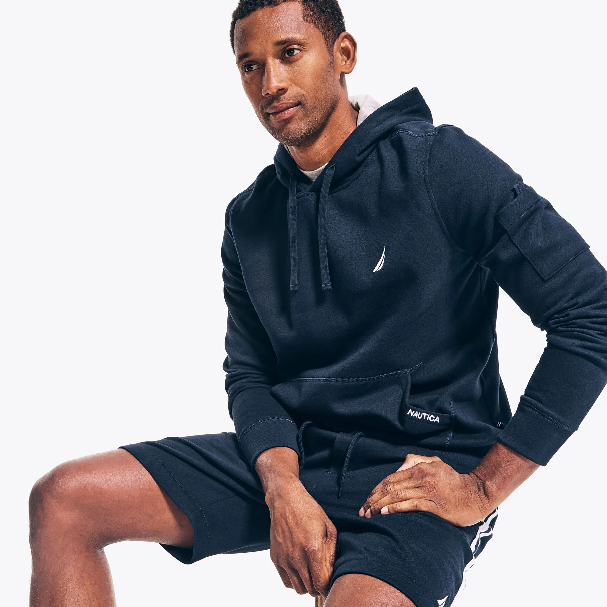 Nautica Mens Utility Pocket Hoodie