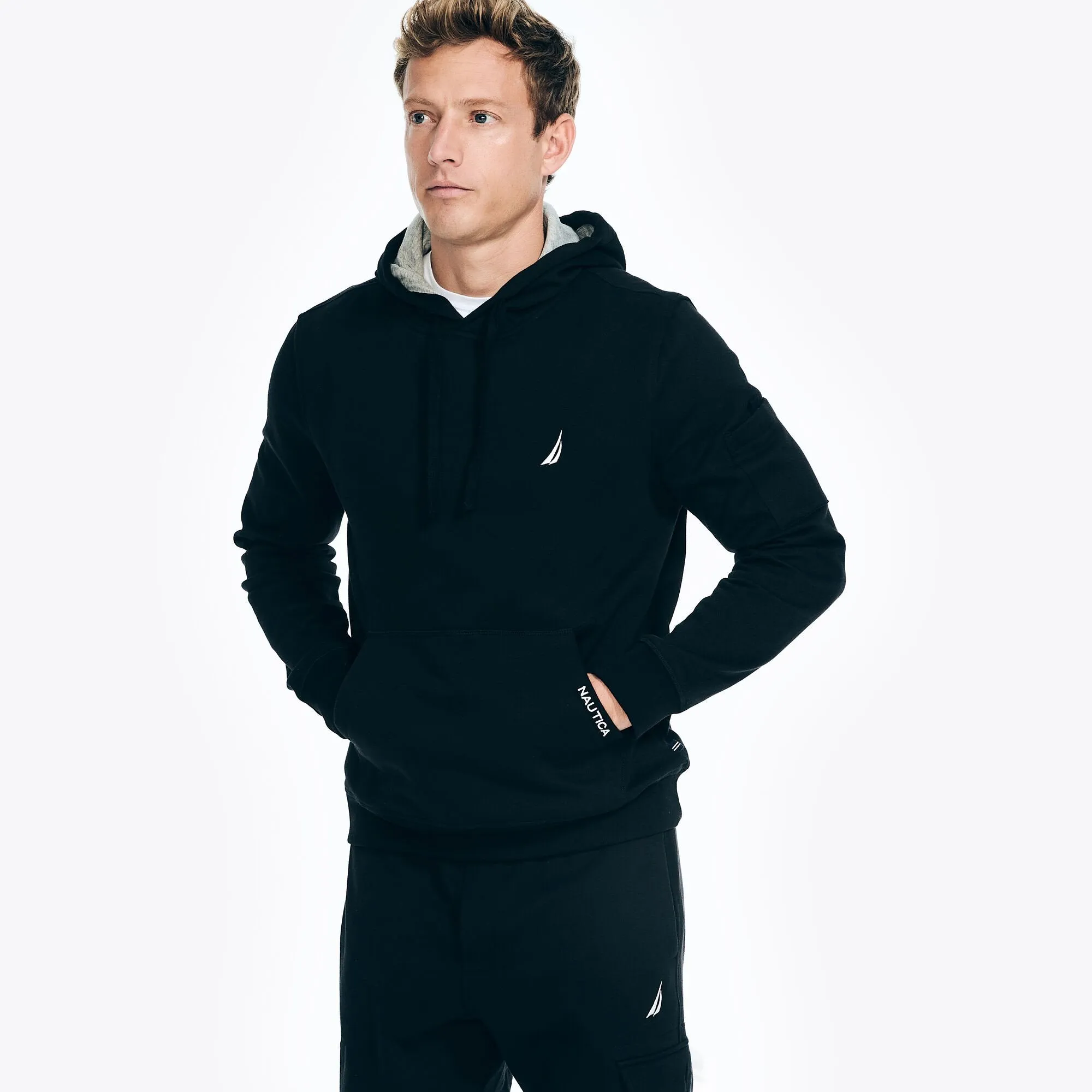 Nautica Mens Utility Pocket Hoodie