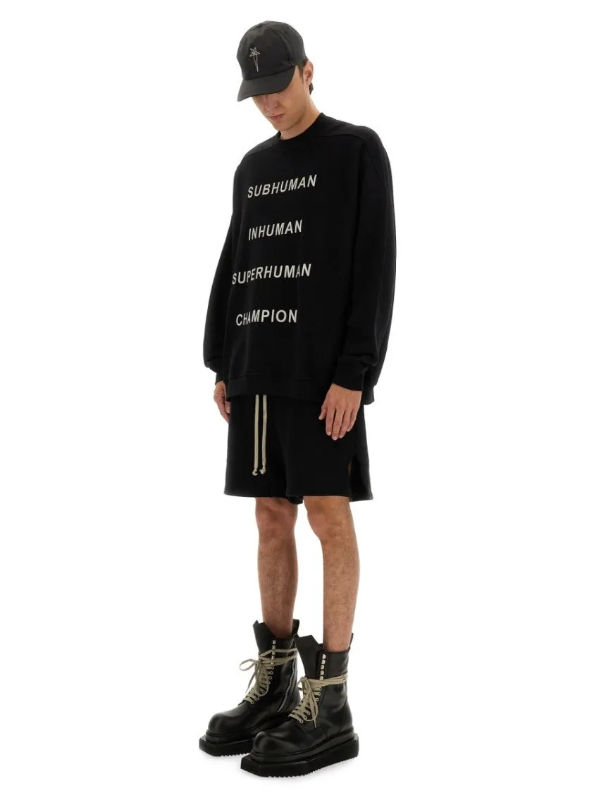 Oversized Black Sweatshirt With Graphic Design