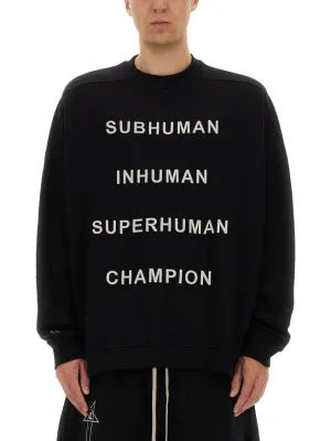 Oversized Black Sweatshirt With Graphic Design