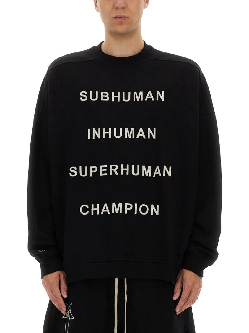 Oversized Black Sweatshirt With Graphic Design