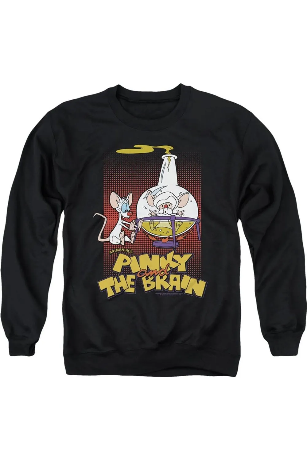 Pinky And The Brain Lab Flask Adult Crewneck Sweatshirt