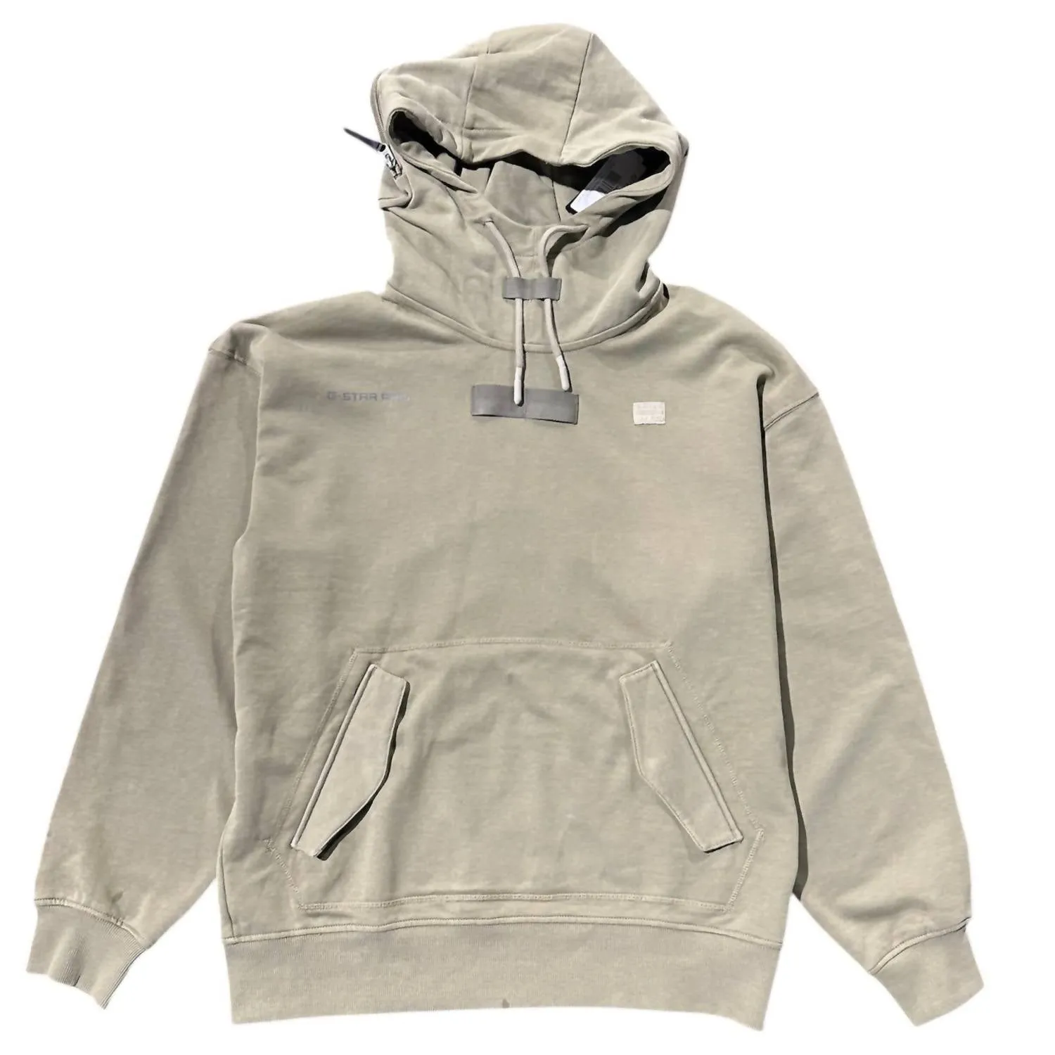 Pocket Detail Loose Hooded Sweater In Cavalry