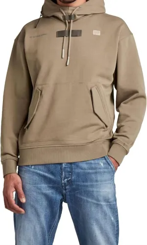 Pocket Detail Loose Hooded Sweater In Cavalry