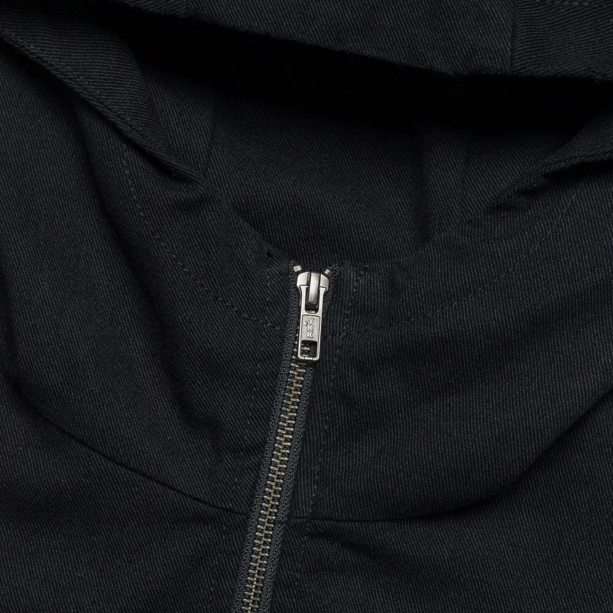 Raglan Hooded Zip Jacket - Black