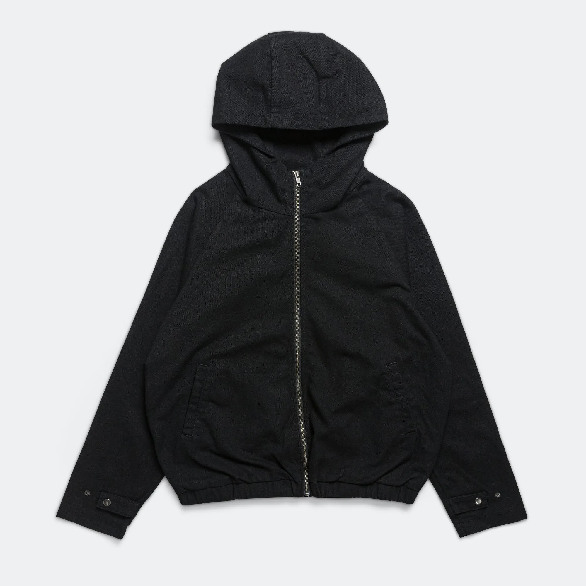 Raglan Hooded Zip Jacket - Black