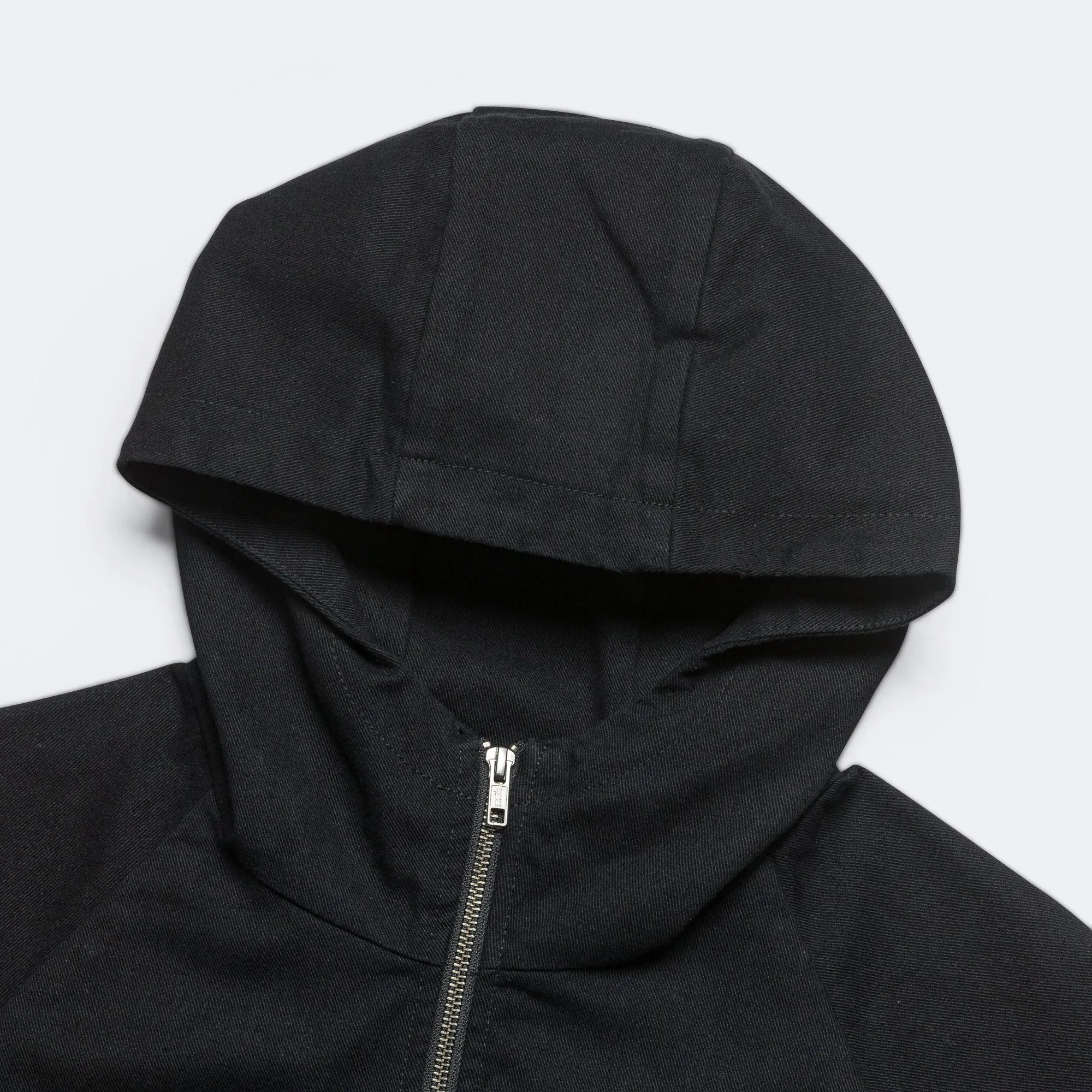 Raglan Hooded Zip Jacket - Black