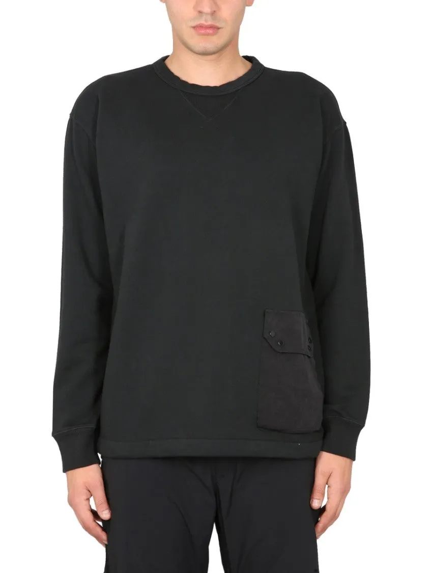Relaxed Fit Black Cotton Sweatshirt