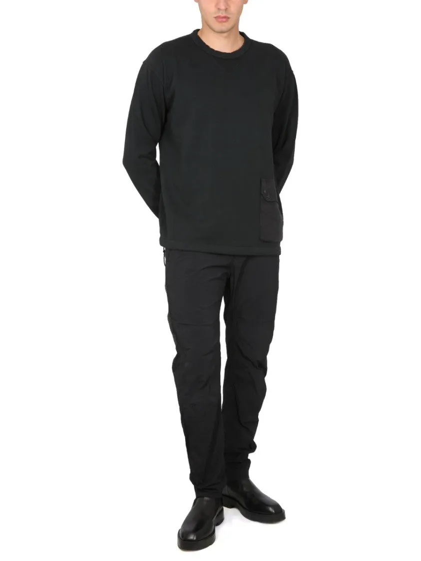 Relaxed Fit Black Cotton Sweatshirt