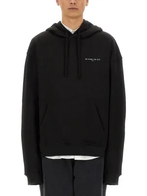 Relaxed Fit Black Hoodie With Graphic Design