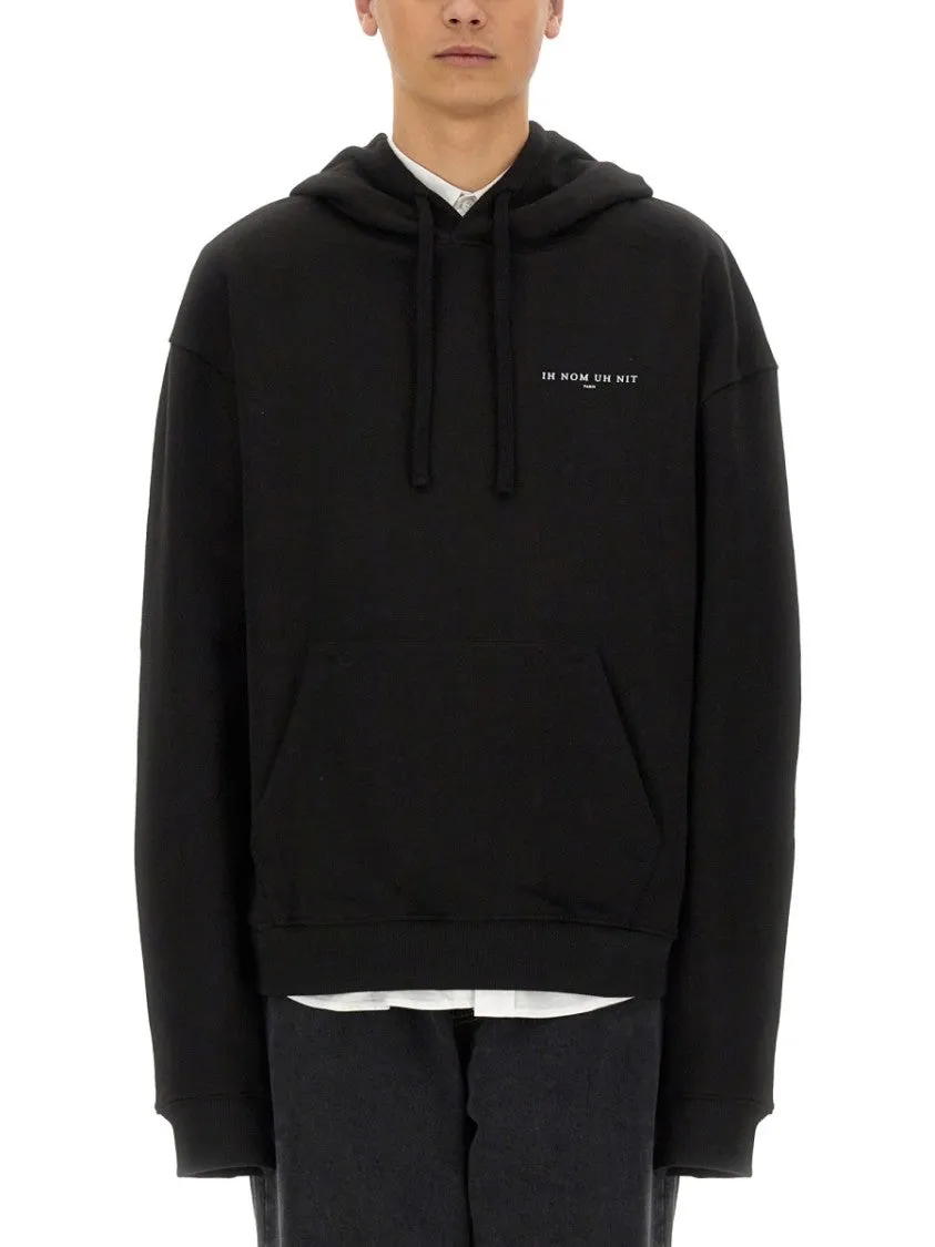 Relaxed Fit Black Hoodie With Graphic Design