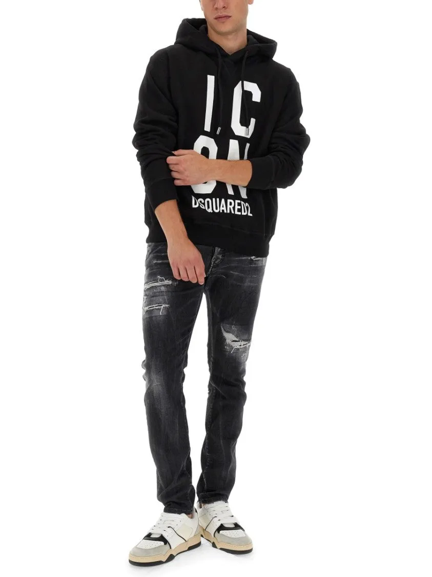 Relaxed-Fit Black Sweatshirt