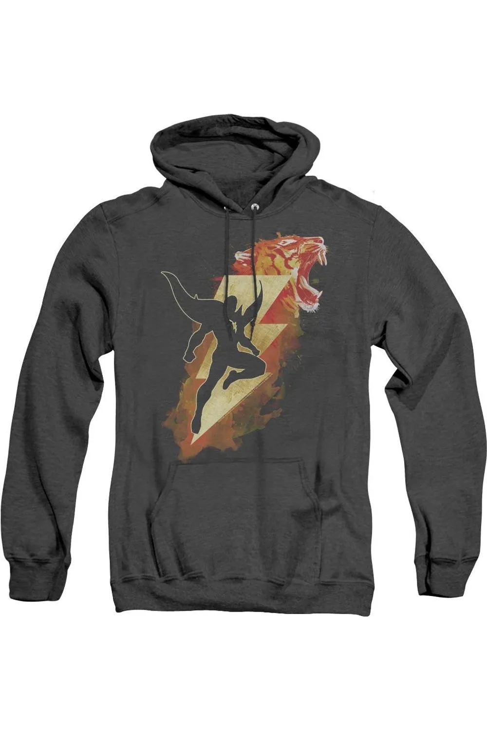 Shazam Movie Tiger Bolt Adult Heather Hoodie / Hooded Sweatshirt