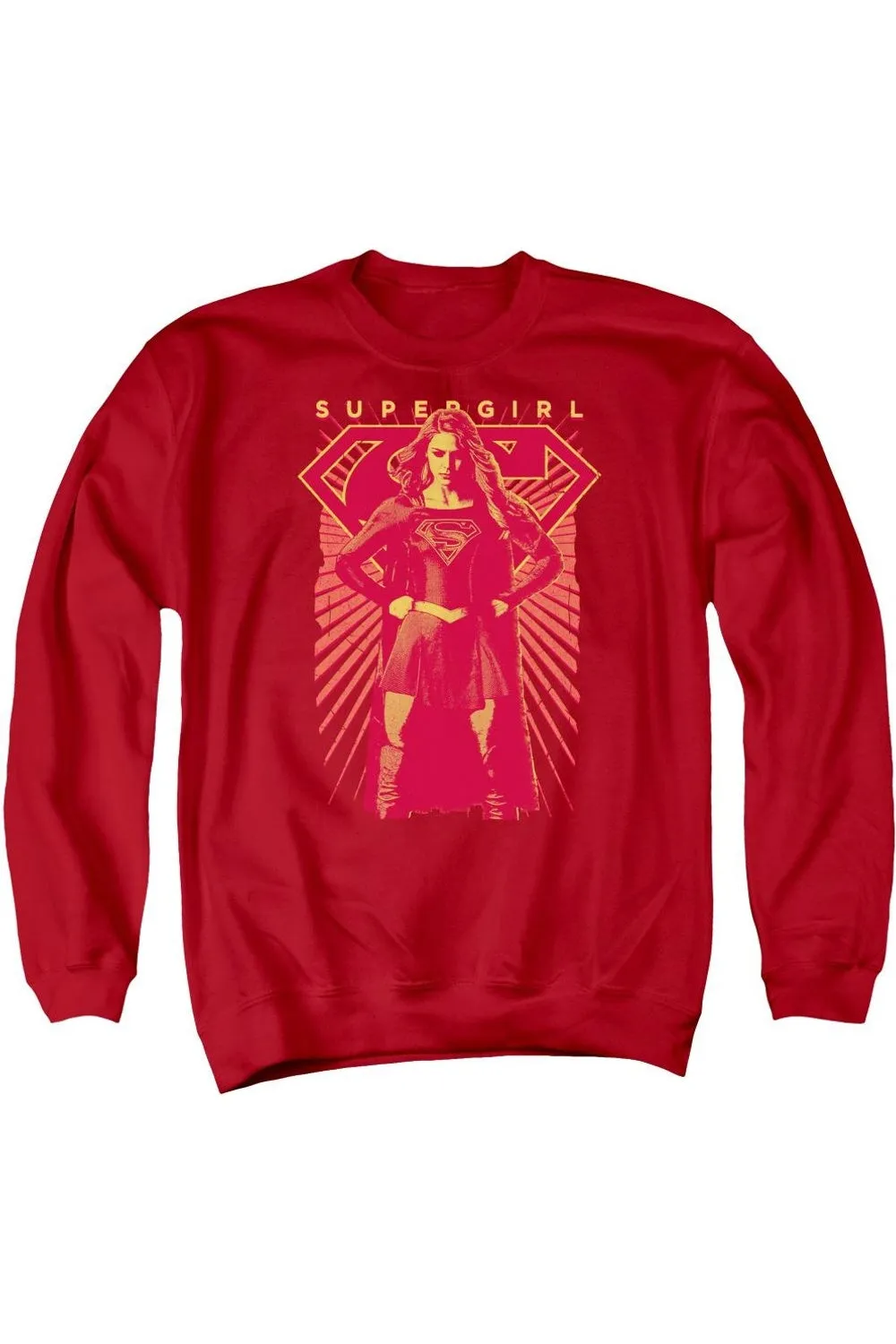 Supergirl Ready Set Adult Crewneck Sweatshirt