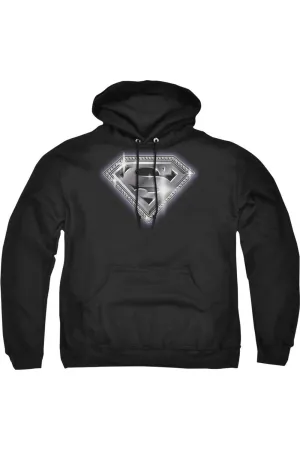 Superman Bling Shield Adult Pull Over Hoodie / Hooded Sweatshirt
