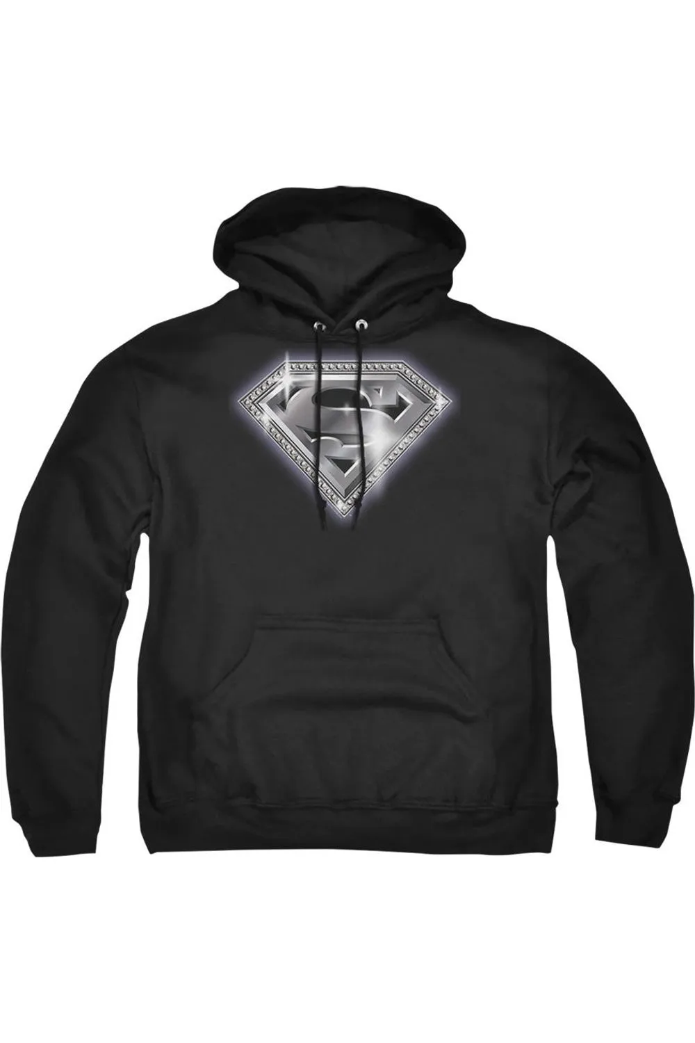 Superman Bling Shield Adult Pull Over Hoodie / Hooded Sweatshirt