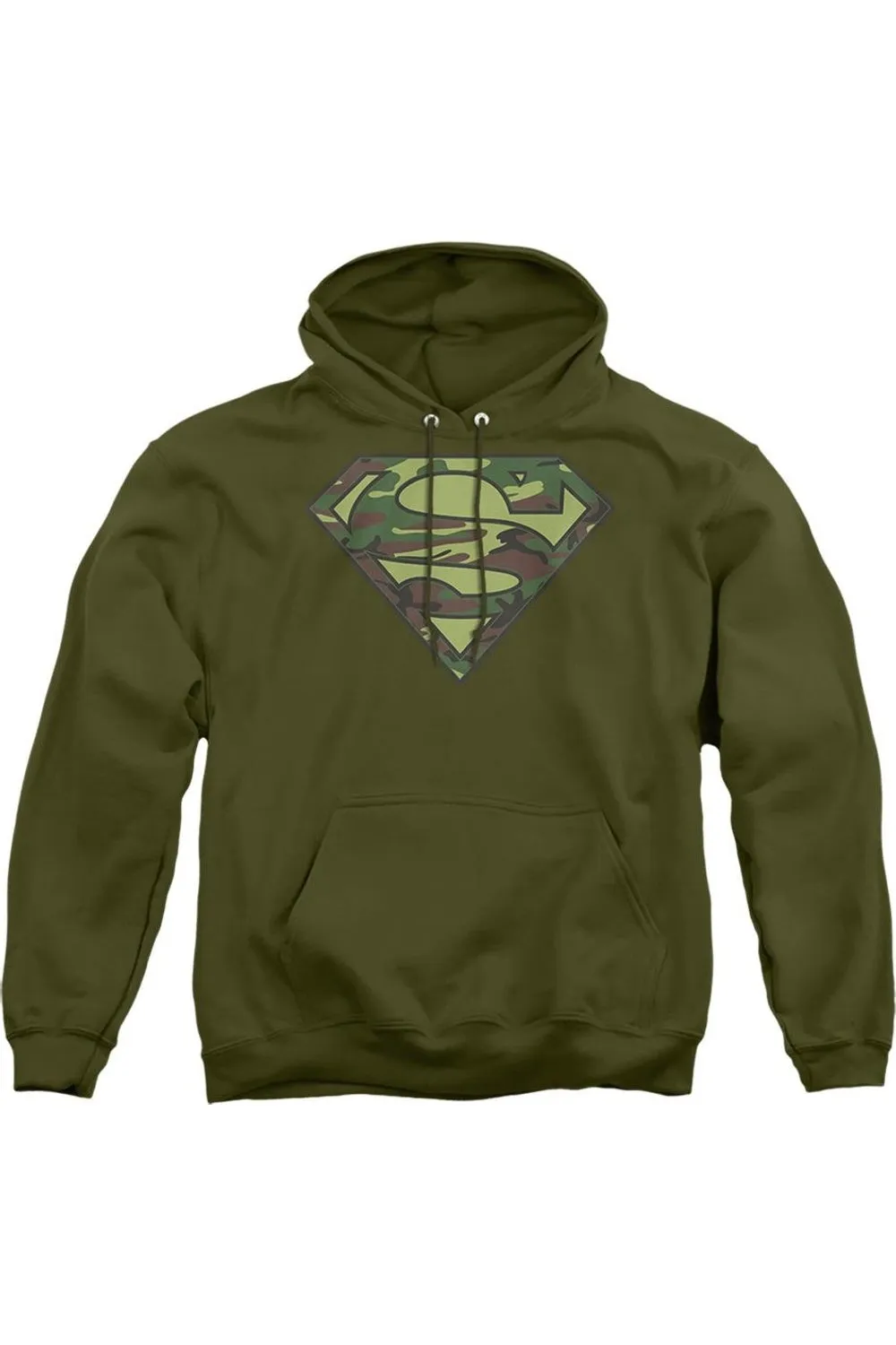 Superman Camo Logo Adult Pull Over Hoodie / Hooded Sweatshirt