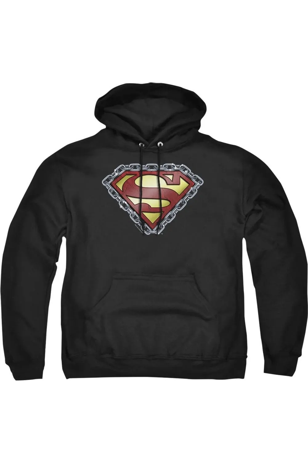 Superman Chained Shield Adult Pull Over Hoodie / Hooded Sweatshirt