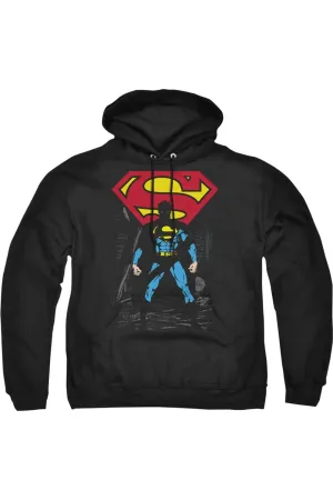 Superman Dark Alley Adult Pull Over Hoodie / Hooded Sweatshirt