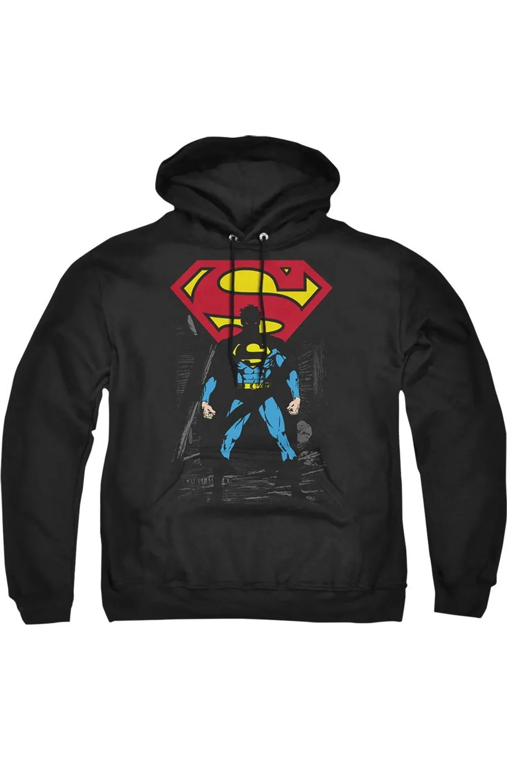 Superman Dark Alley Adult Pull Over Hoodie / Hooded Sweatshirt