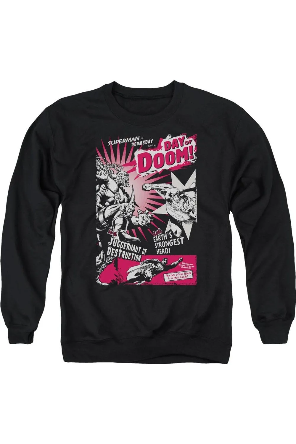 Superman Day Of Doom Adult Crewneck Sweatshirt