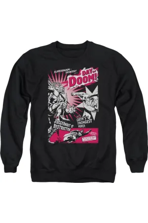 Superman Day Of Doom Adult Crewneck Sweatshirt
