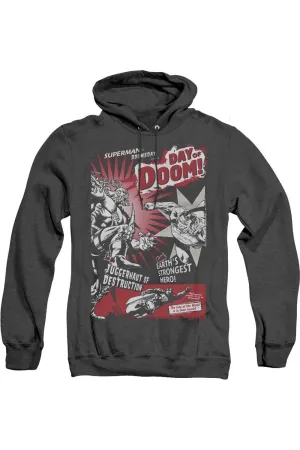 Superman Day Of Doom Adult Heather Hoodie / Hooded Sweatshirt