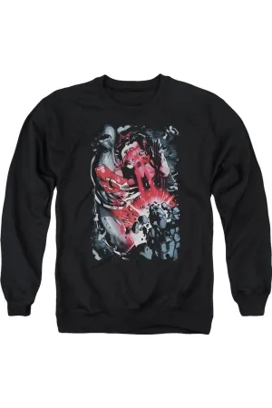 Superman Heat Blast Adult Crewneck Sweatshirt