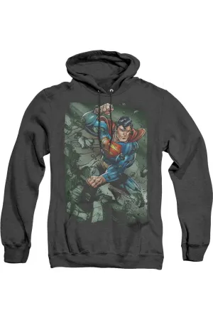Superman Indestructible Adult Heather Hoodie / Hooded Sweatshirt