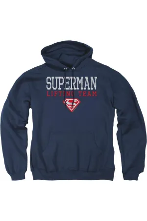 Superman Lifting Team Adult Pull Over Hoodie / Hooded Sweatshirt