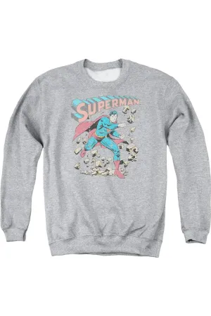 Superman Mad At Rocks Adult Crewneck Sweatshirt
