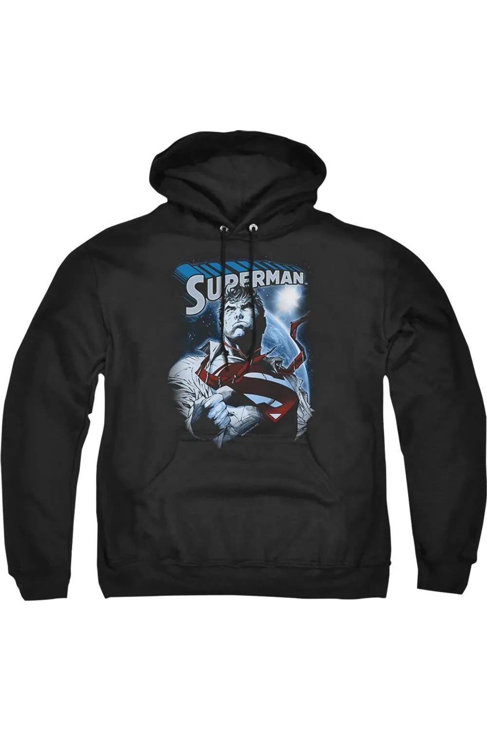 Superman Protect Earth Adult Pull Over Hoodie / Hooded Sweatshirt