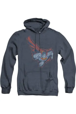 Superman Scribble & Soar Adult Heather Hoodie / Hooded Sweatshirt