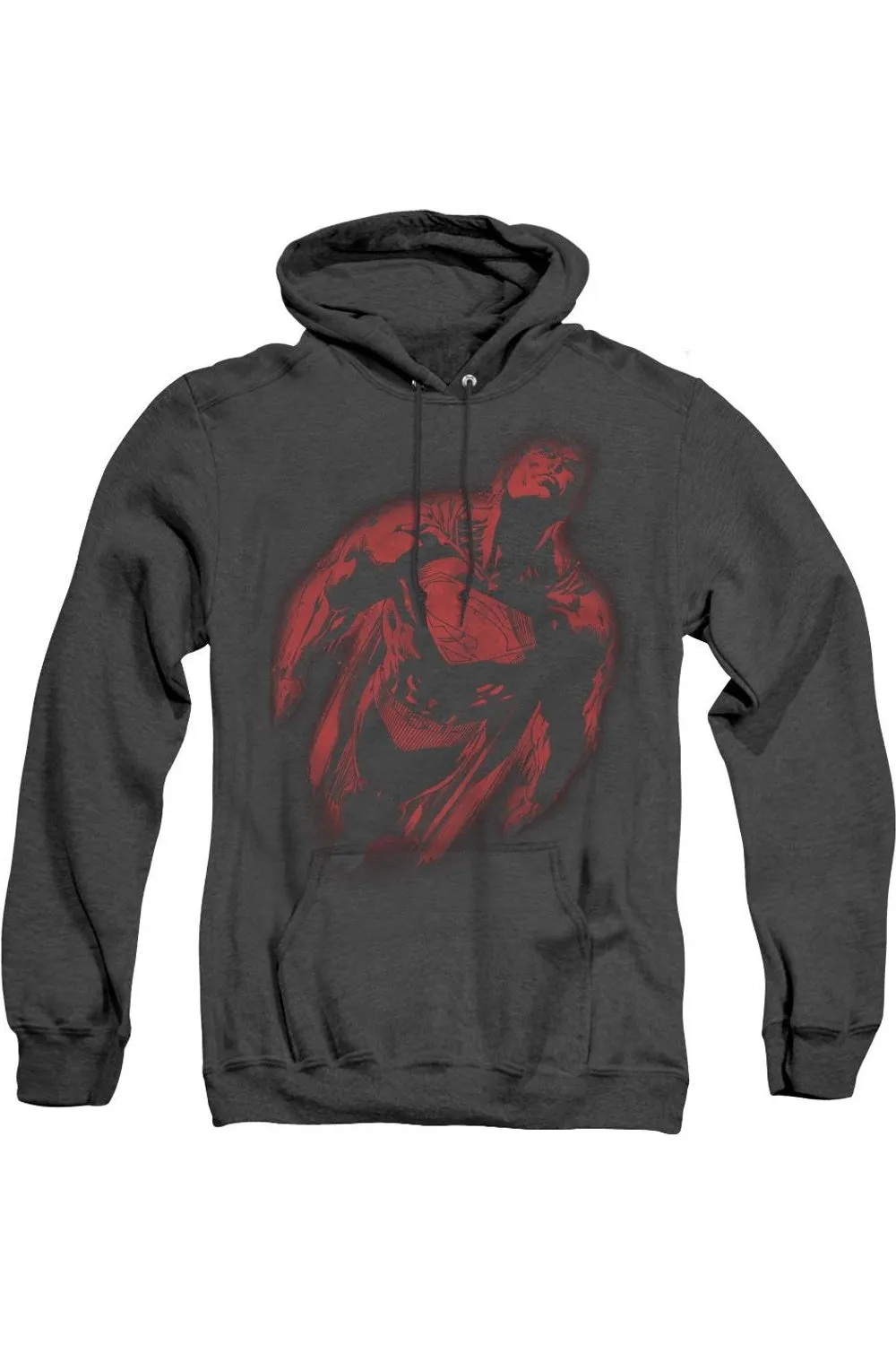 Superman Sprayed Supes Adult Heather Hoodie / Hooded Sweatshirt