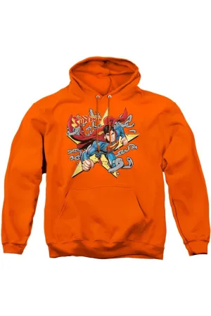 Superman Stars And Chains Adult Pull Over Hoodie / Hooded Sweatshirt