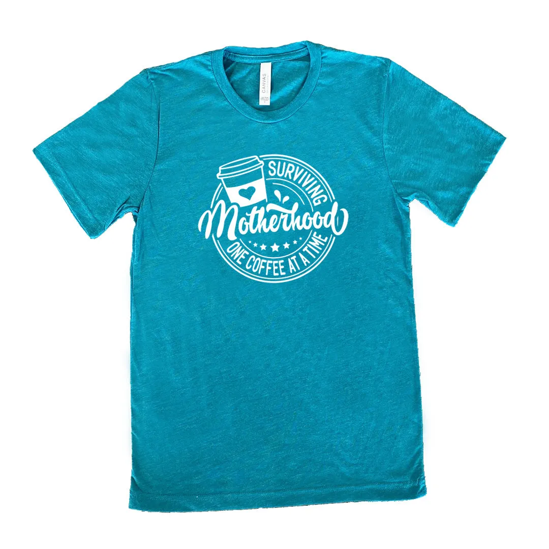 Surviving Motherhood One Coffee at a Time Shirt Unisex