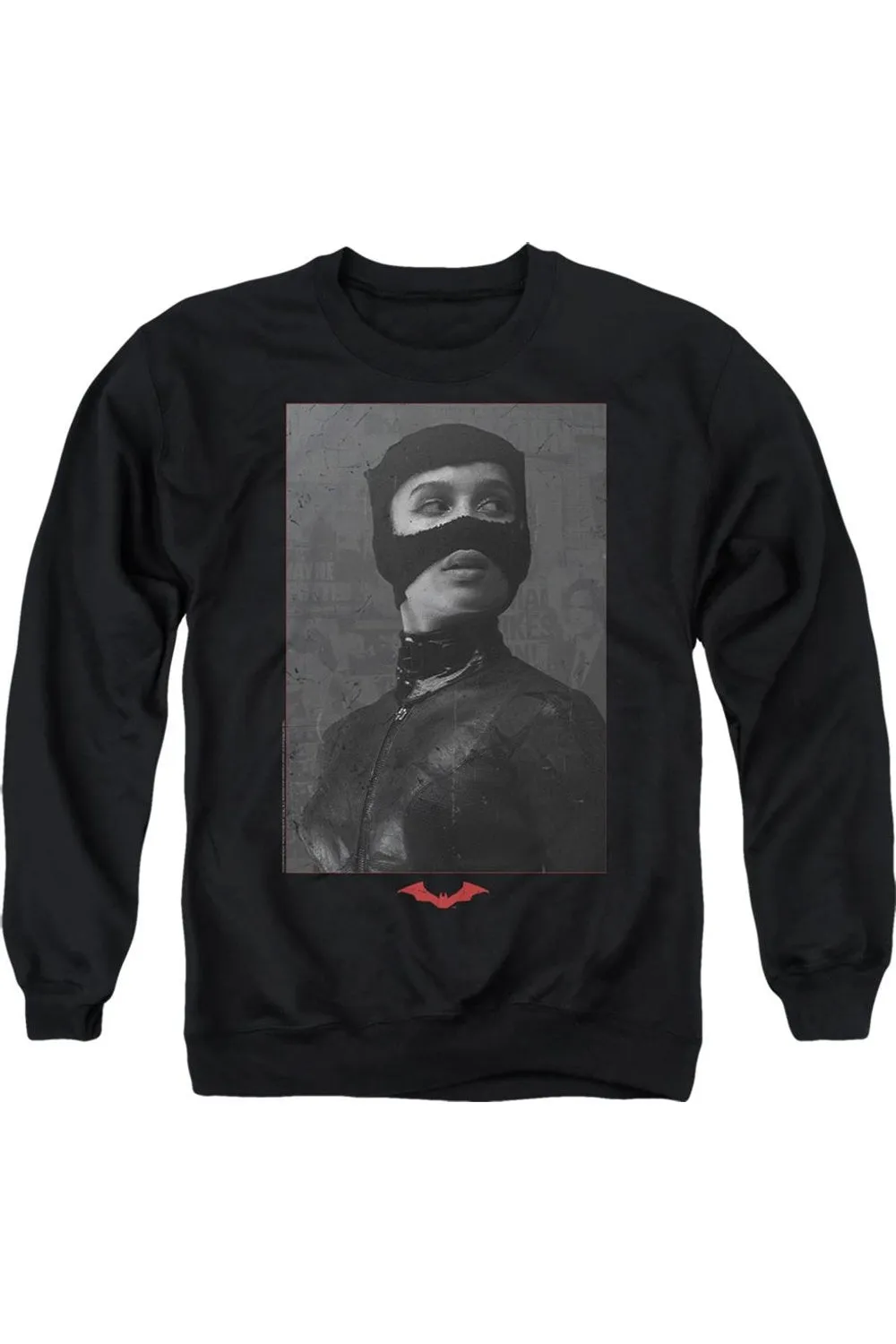 The Batman (2022) Catwoman Worn Portrait Adult Crewneck Sweatshirt